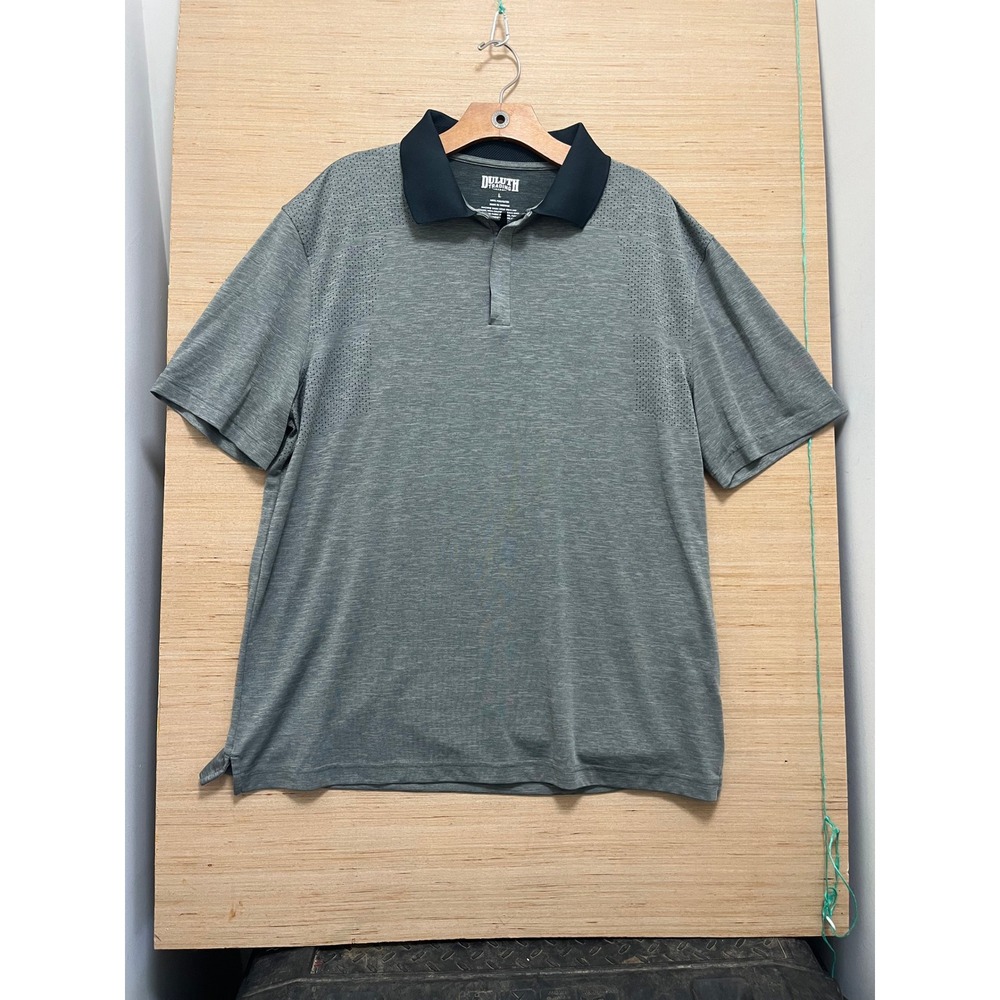 Duluth Trading Co Armachillo Cooling Polo Shirt Mens Large Gray Performance L